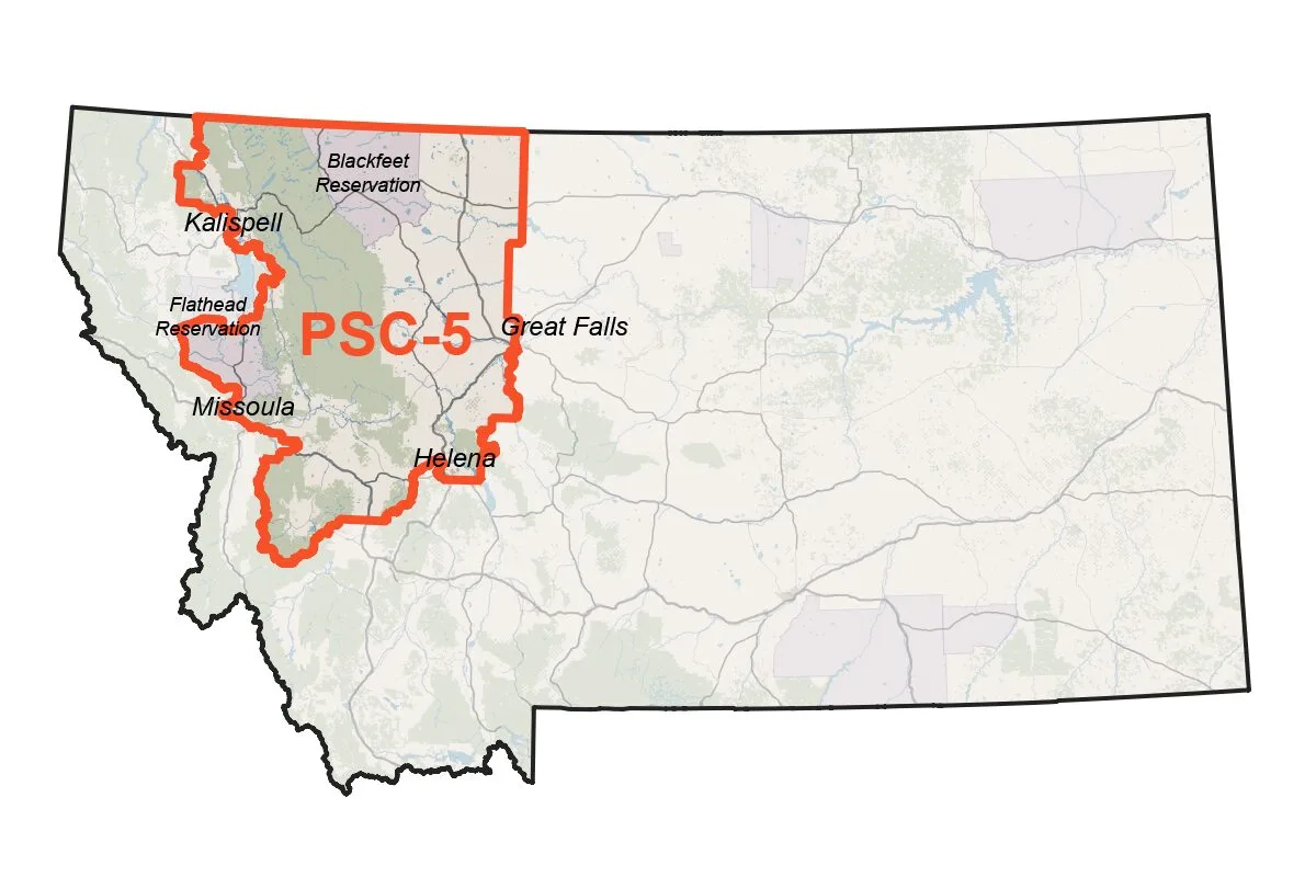 Map of Public Service Commission (Seat 5)
