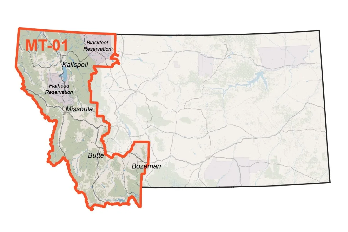 Map of U.S. House District 1 (West)