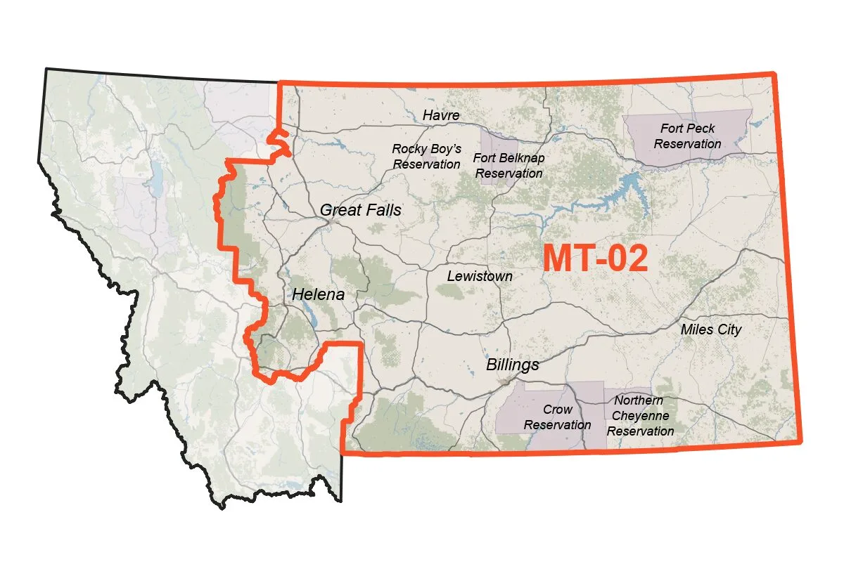 Map of U.S. House District 2 (East)